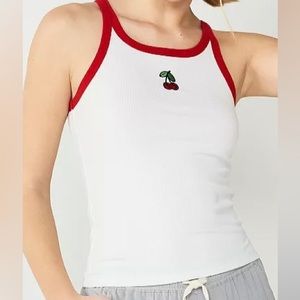 NWT SO Cherry Tank Top. Juniors Size M Ribbed Stretch